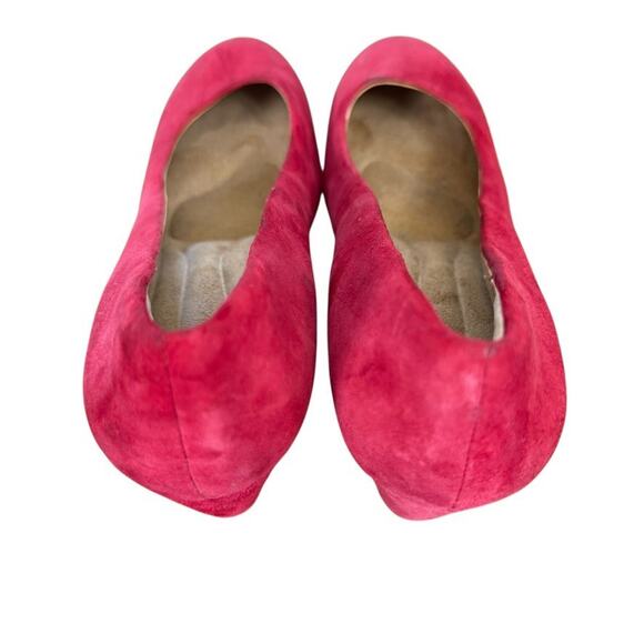 Sofft Red Leather Pumps Chunky High Heels Round Toe Suede Shoes Slip On sz 9.5 - Picture 10 of 16